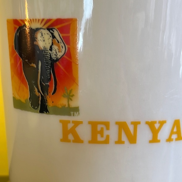 Starbucks 2005 Coffee Mug Kenya Africa Arabia Map Elephant 16 oz Tea Cup Yellow - Picture 7 of 10